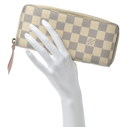 Louis Vuitton Damier Azur Clemence Wallet Rose Ballerine 2 of 16