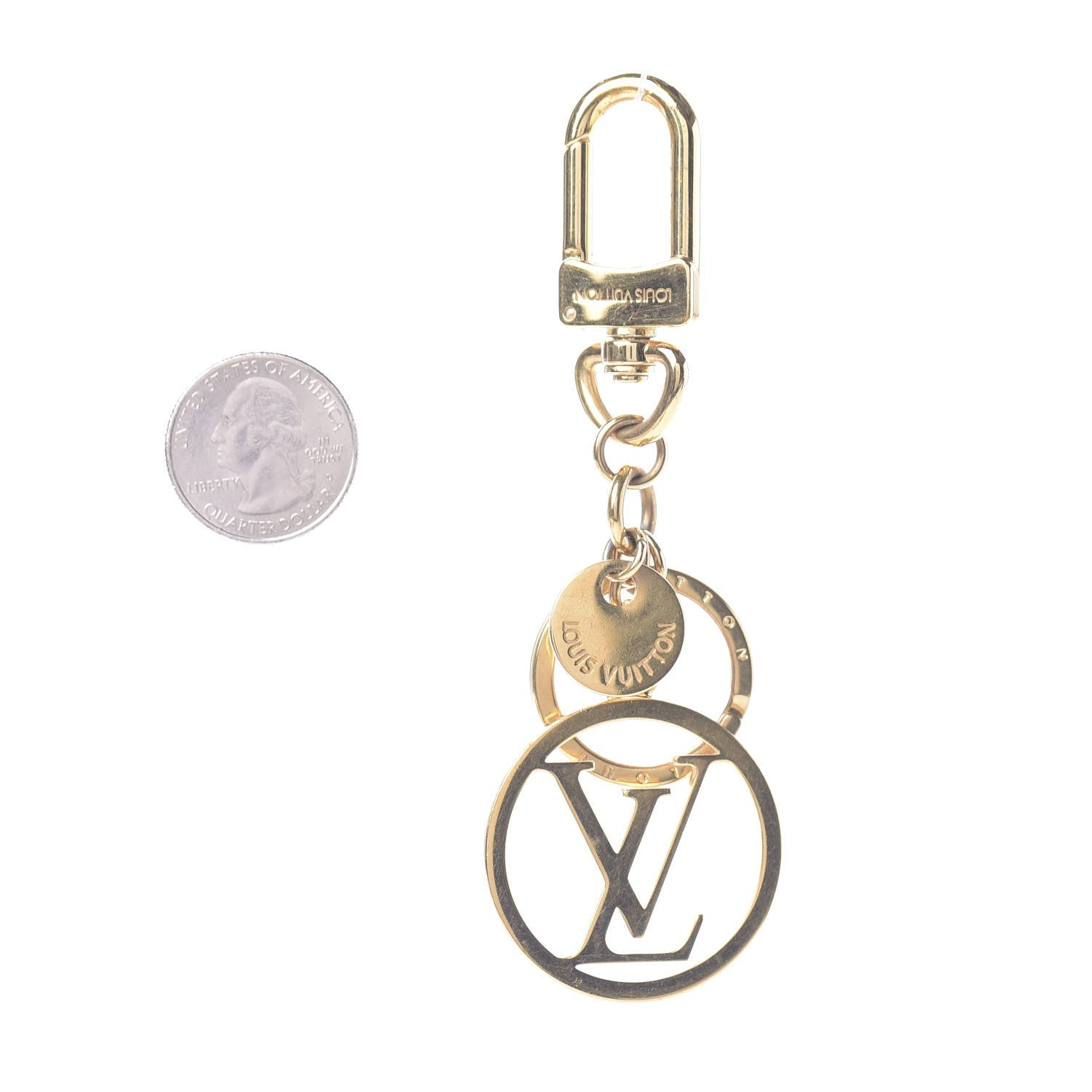 Louis Vuitton LV Circle Bag Charm Key Holder Gold 1 of 7
