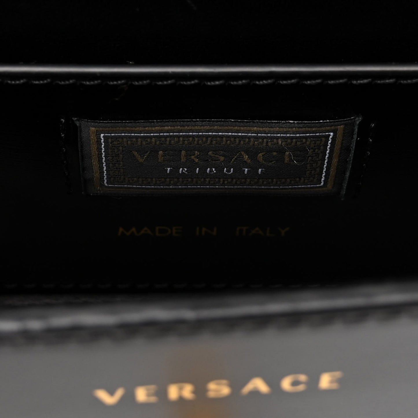 Calfskin Medallion Tribute Shoulder Bag Black