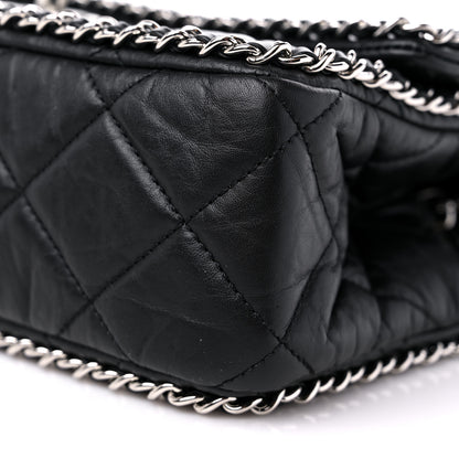 Chanel Crumpled Calfskin Medium Chain All Over Flap Black 9 of 9