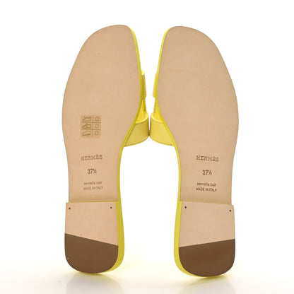 Hermes Epsom Oran Sandals 37.5 Jaune Pollen 5 of 8