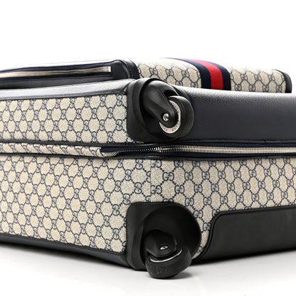 Gucci GG Supreme Monogram Web Medium Savoy Trolley Beige Blue 8 of 9