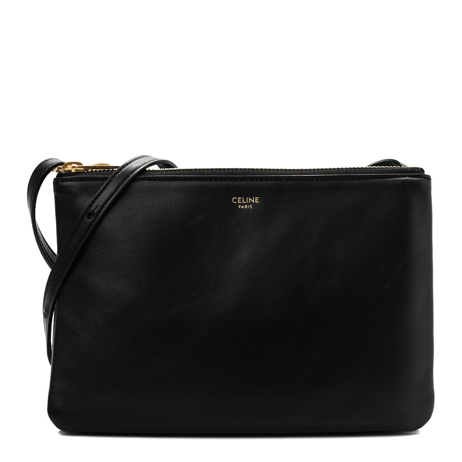 Celine Lambskin Small Trio Crossbody Bag Black 1 of 10