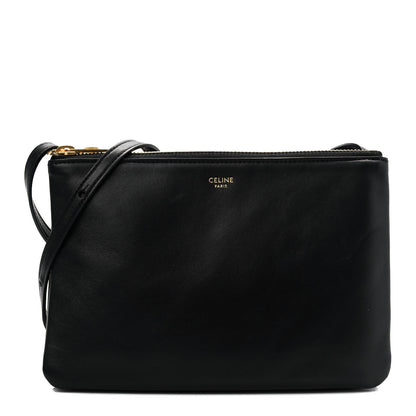 Celine Lambskin Small Trio Crossbody Bag Black 1 of 10