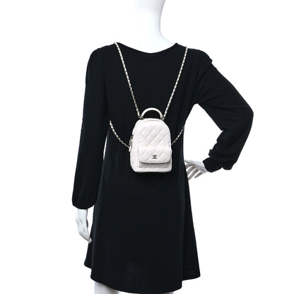 Chanel Caviar Quilted CC Mini Classic Backpack White 2 of 11