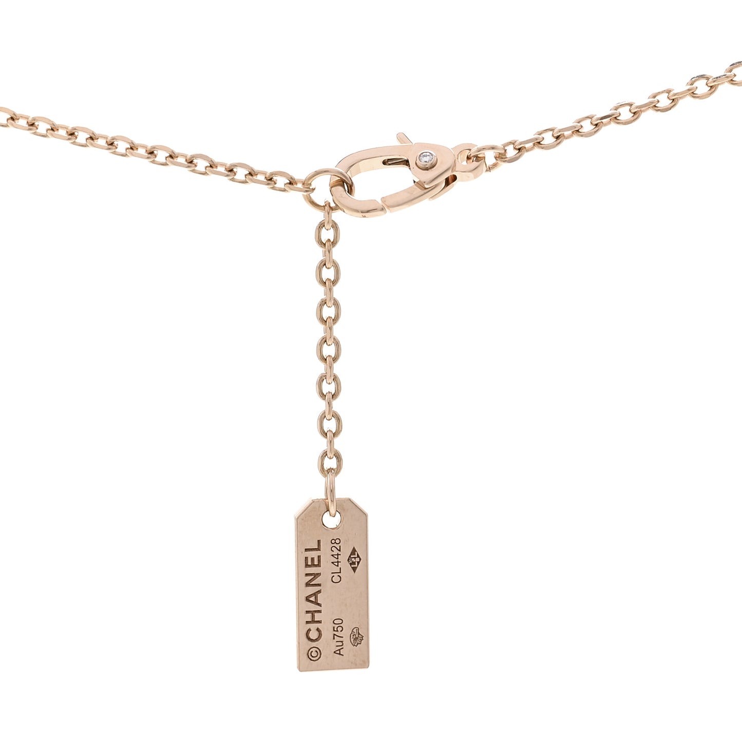 18K Beige Gold Diamond Eternal No 5 Pave Necklace