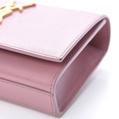 Saint Laurent Grain De Poudre Small Classic Monogram Kate Satchel Old Rose 11 of 14