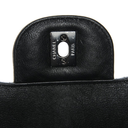 Chanel Crumpled Calfskin Quilted Jumbo Double Flap So Black 5 of 8
