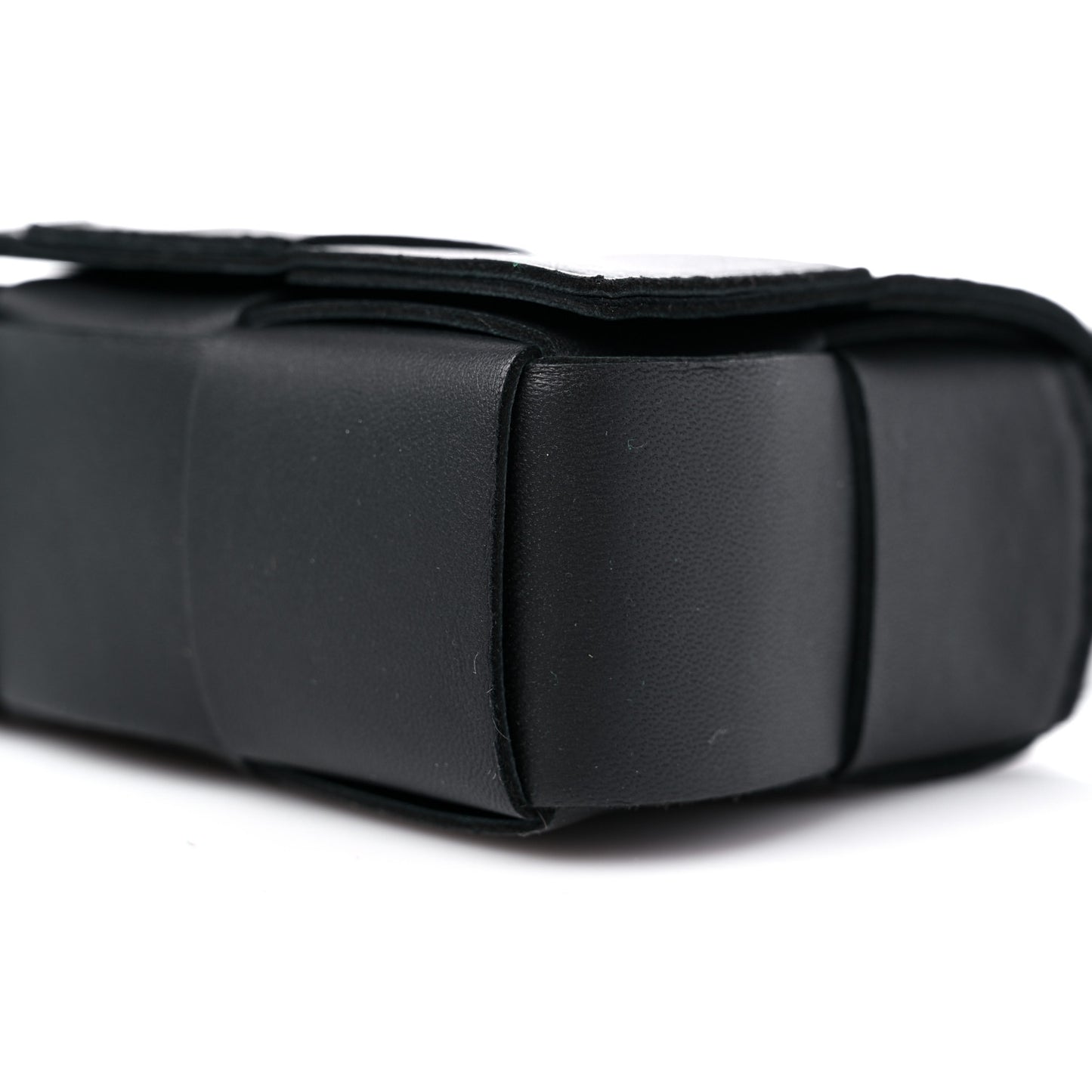 Lambskin Maxi Intrecciato Extra Mini Cassette Crossbody Bag Black