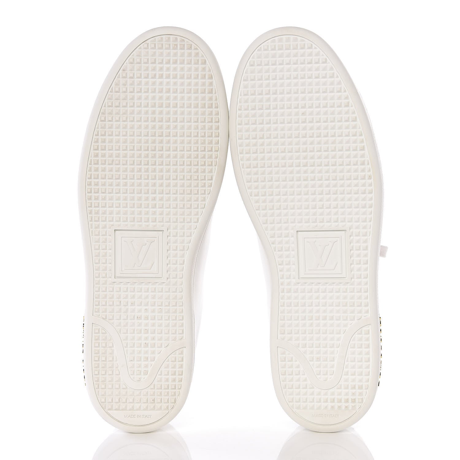 Louis Vuitton Calfskin Floral Frontrow Sneakers 37.5 White 6 of 11