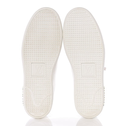 Louis Vuitton Calfskin Floral Frontrow Sneakers 37.5 White 6 of 11