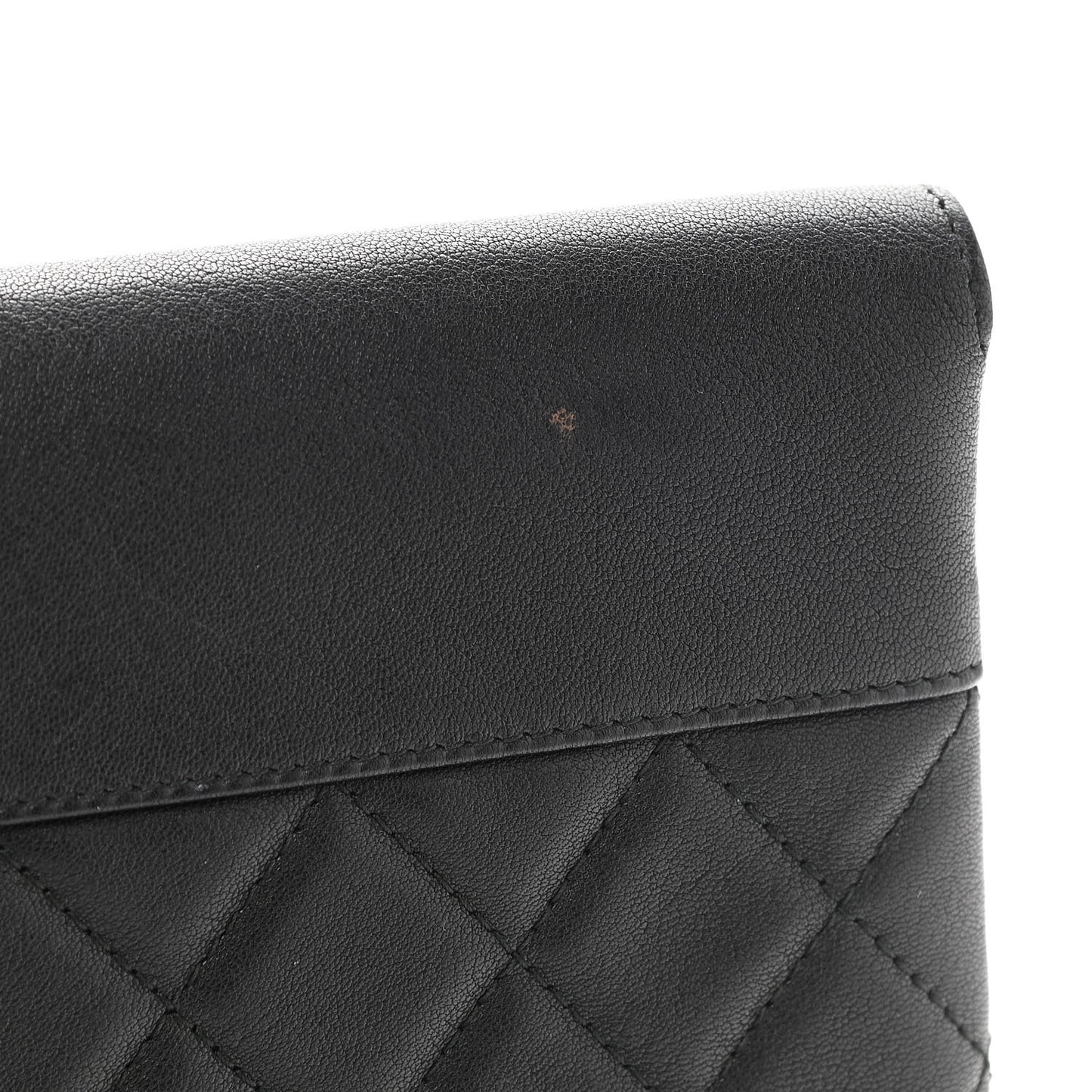 Goatskin Quilted CC Box Pouch Black