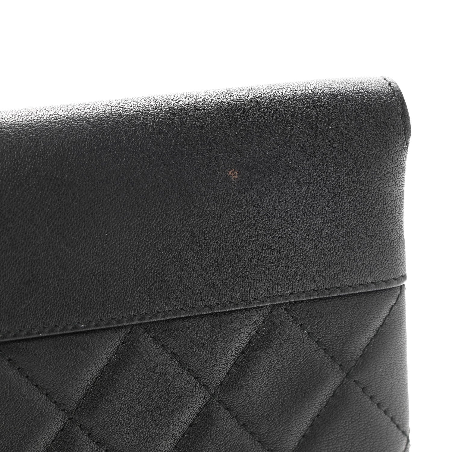 Chanel Goatskin Quilted CC Box Pouch Black 8 of 9