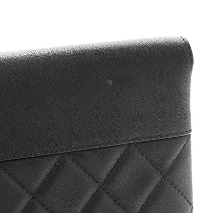 Chanel Goatskin Quilted CC Box Pouch Black 8 of 9