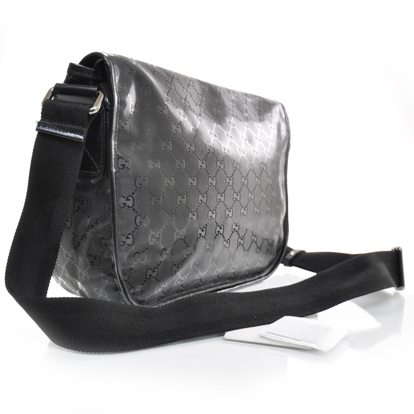 Imprime Monogram Medium Double Buckle Flap Messenger Bag Black