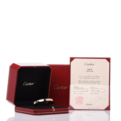 Cartier 18K Yellow Gold 1 Diamond LOVE Cuff Bracelet 17 5 of 5