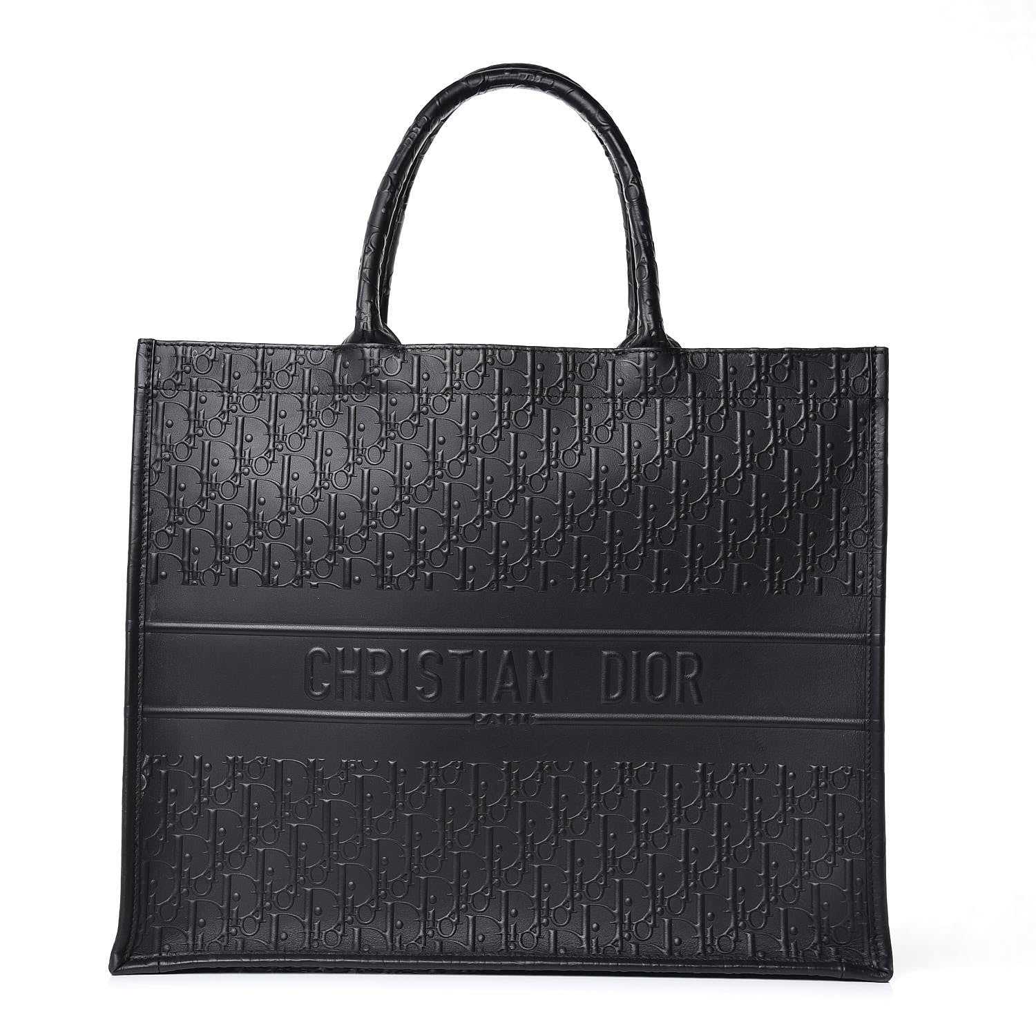 Christian Dior Oblique Calfskin Embossed Book Tote Black 1 of 13