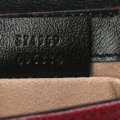 Gucci Vintage Effect Calfskin Matelasse Diagonal Striped Super Mini Torchon GG Marmont Shoulder Bag Black Beige 7 of 10