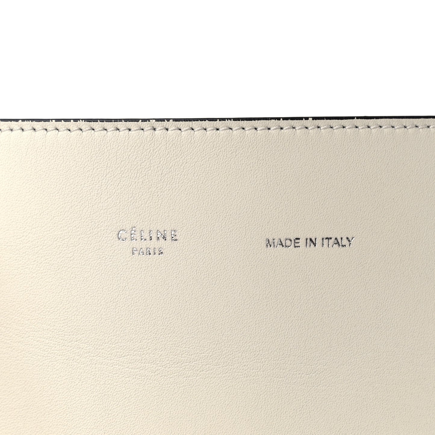 Shiny Smooth Calfskin Twisted Cabas Ivory Black