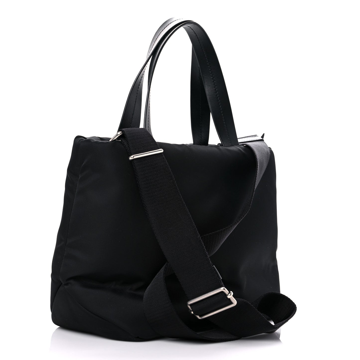Tessuto Nylon Soft Padded Small Shopping Tote Black