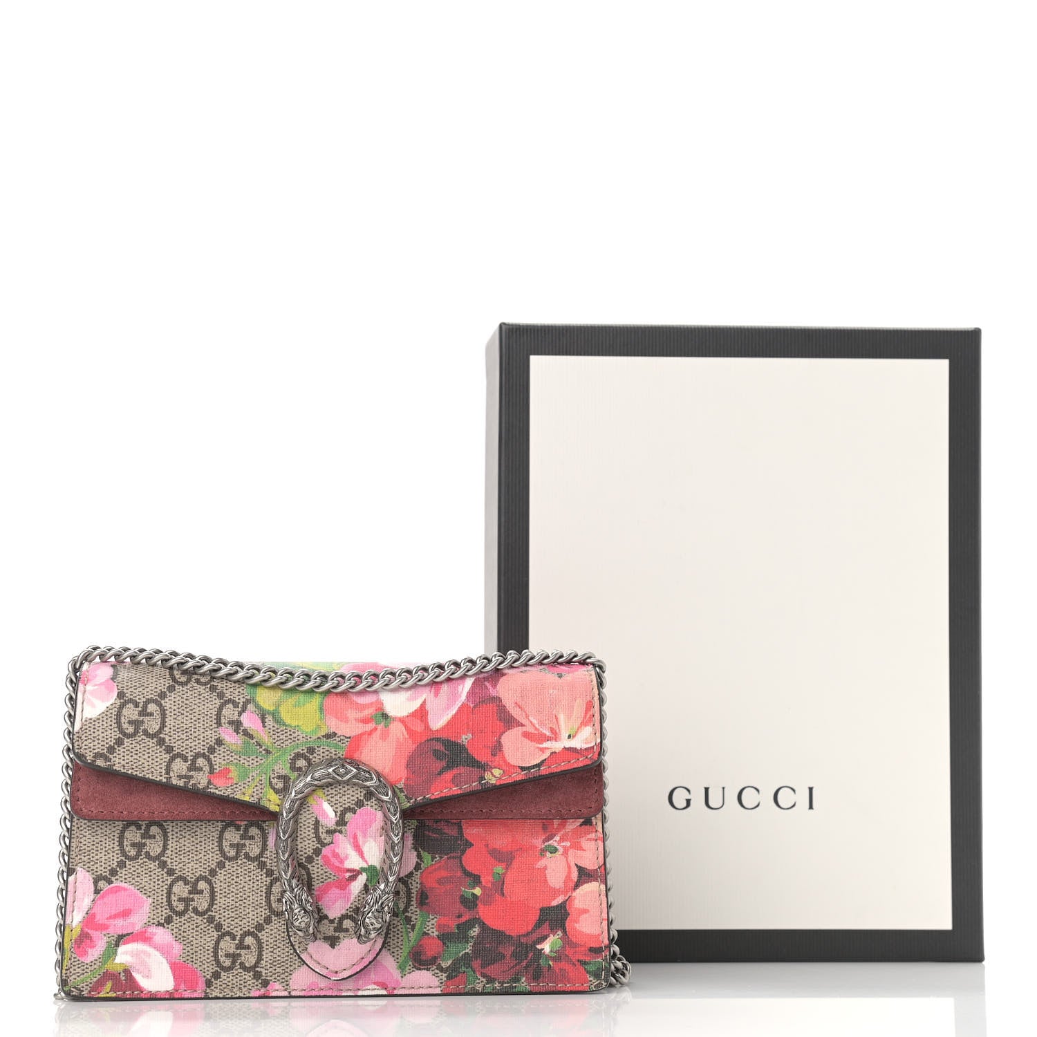 Gucci GG Supreme Monogram Blooms Super Mini Dionysus Shoulder Bag Beige Multicolor Dry Rose 10 of 10