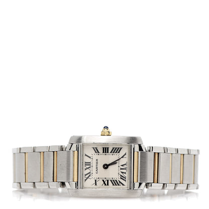Cartier Stainless Steel 18K Yellow Gold 20mm Tank Francaise Quartz Watch 1 of 10