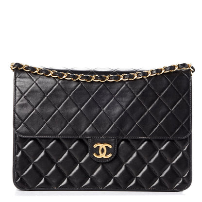Chanel Lambskin Quilted Medium Single Flap Black 1 of 14