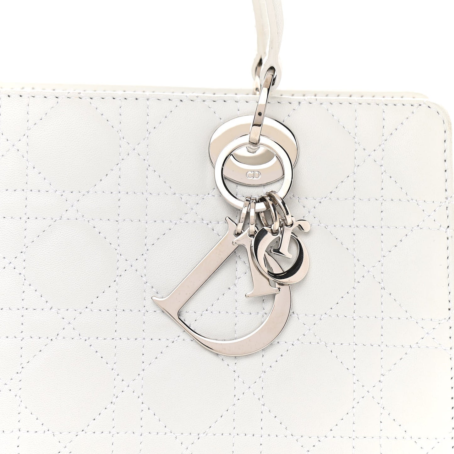 Lambskin Cannage Soft Lady Dior East West White