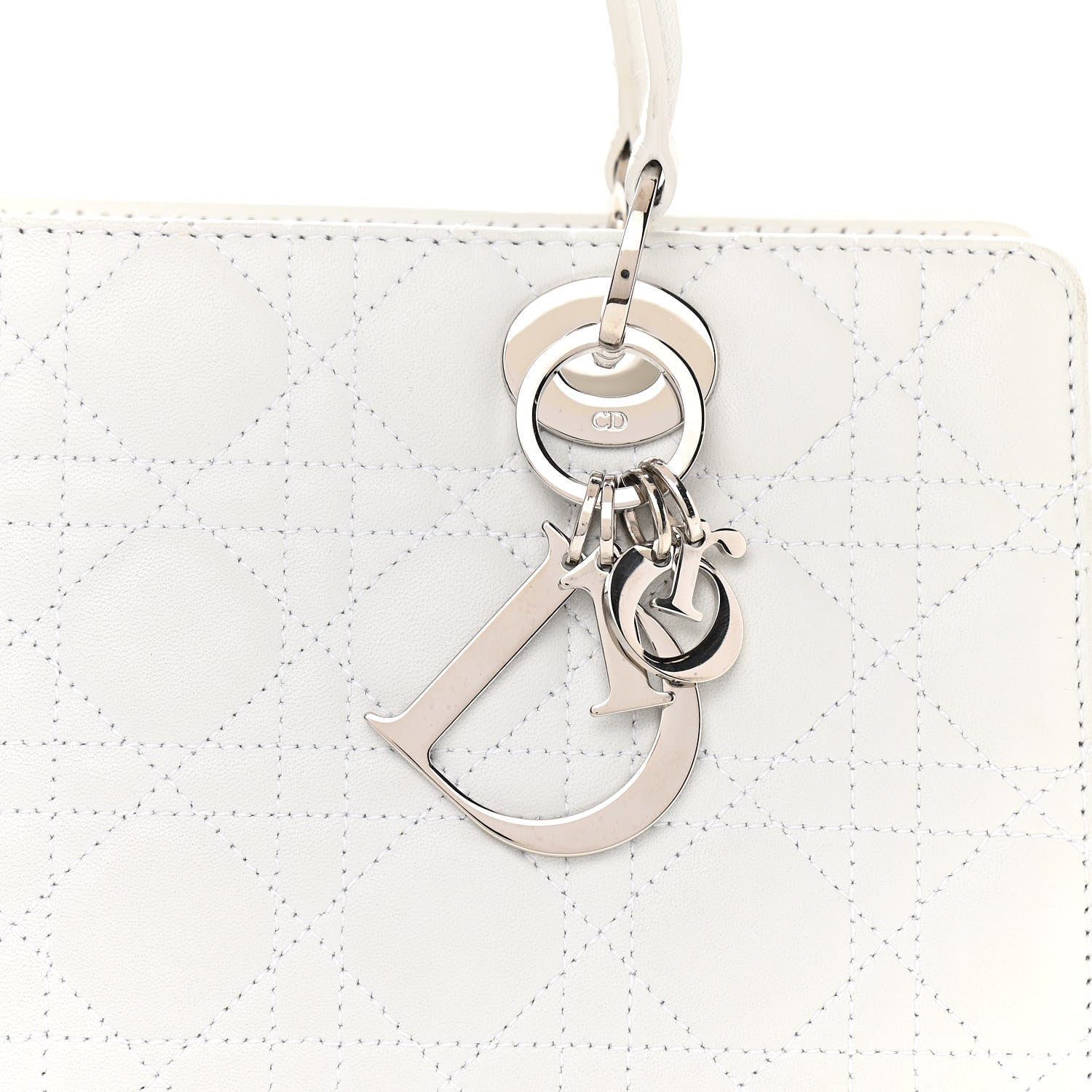 Christian Dior Lambskin Cannage Soft Lady Dior East West White 7 of 12
