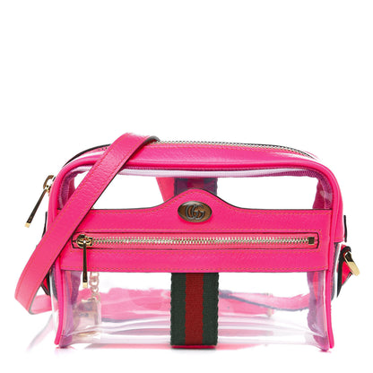 Gucci Vinyl Web Mini Ophidia Transparent Shoulder Bag Fluorescent Fuchsia 1 of 9