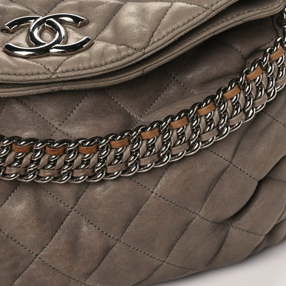 Chanel Washed Lambskin Chain Around Hobo Taupe 11 of 12