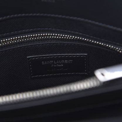 Saint Laurent Shearling Monogram Medium Loulou Shoulder Bag Black 5 of 12