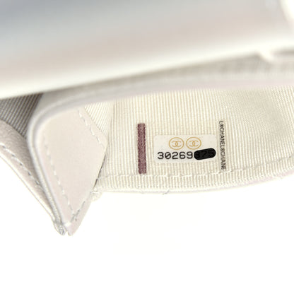 Chanel Iridescent Lambskin Quilted Flap Card Holder Wallet Ivory 8 of 8