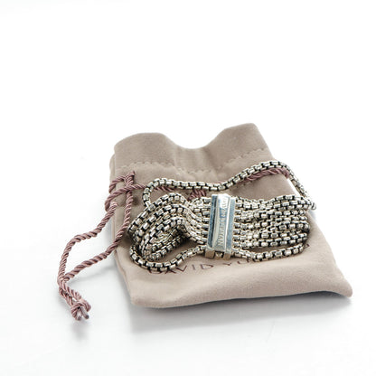 David Yurman Sterling Silver Eight-Row Box Chain Bracelet 6 of 6