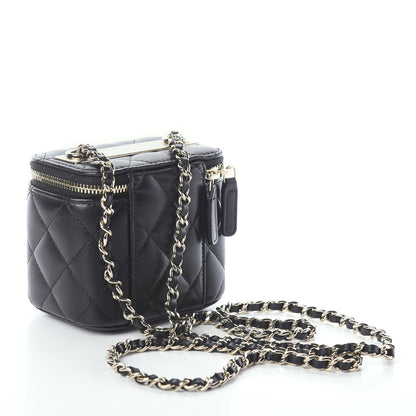 Chanel Lambskin Quilted Trendy Mini Vanity Case With Chain Black 3 of 9