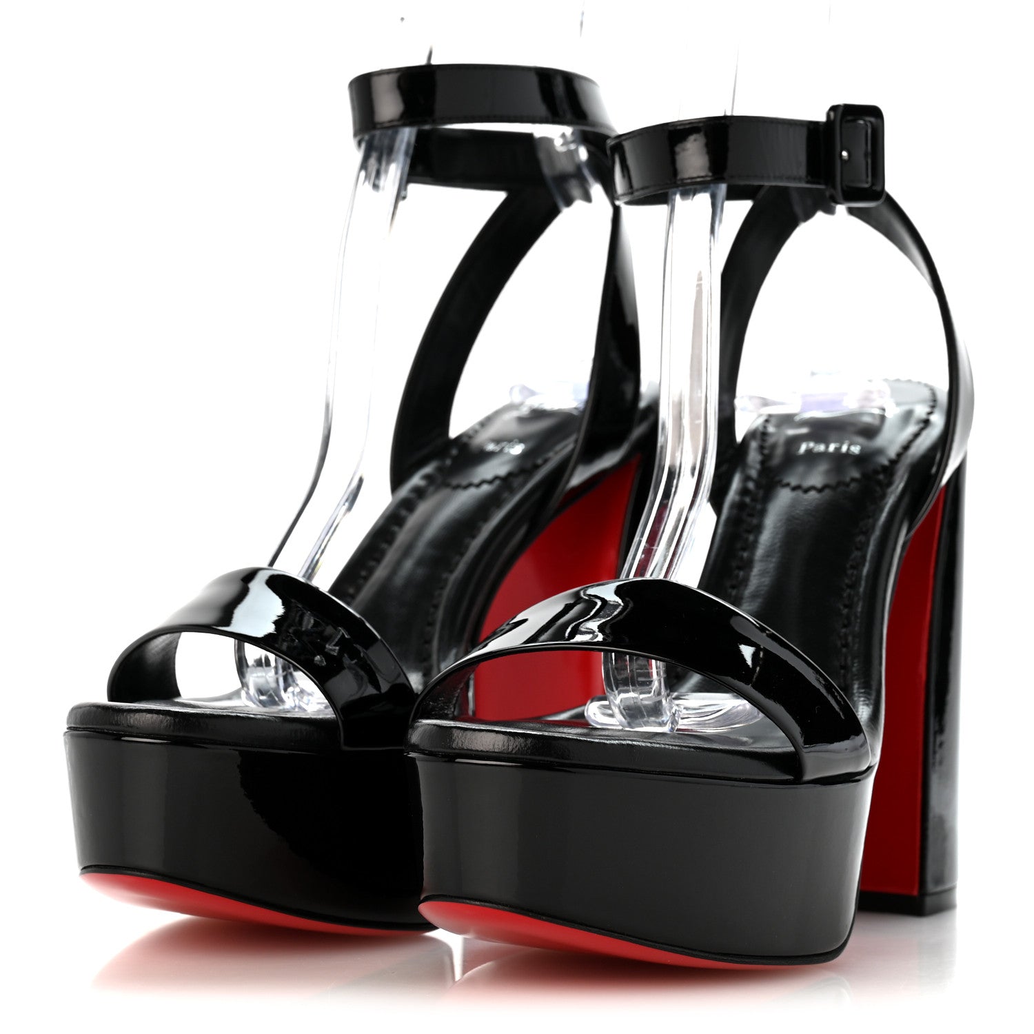 Christian Louboutin Patent Movida Sabina 130 Sandals 37 Black 4 of 9