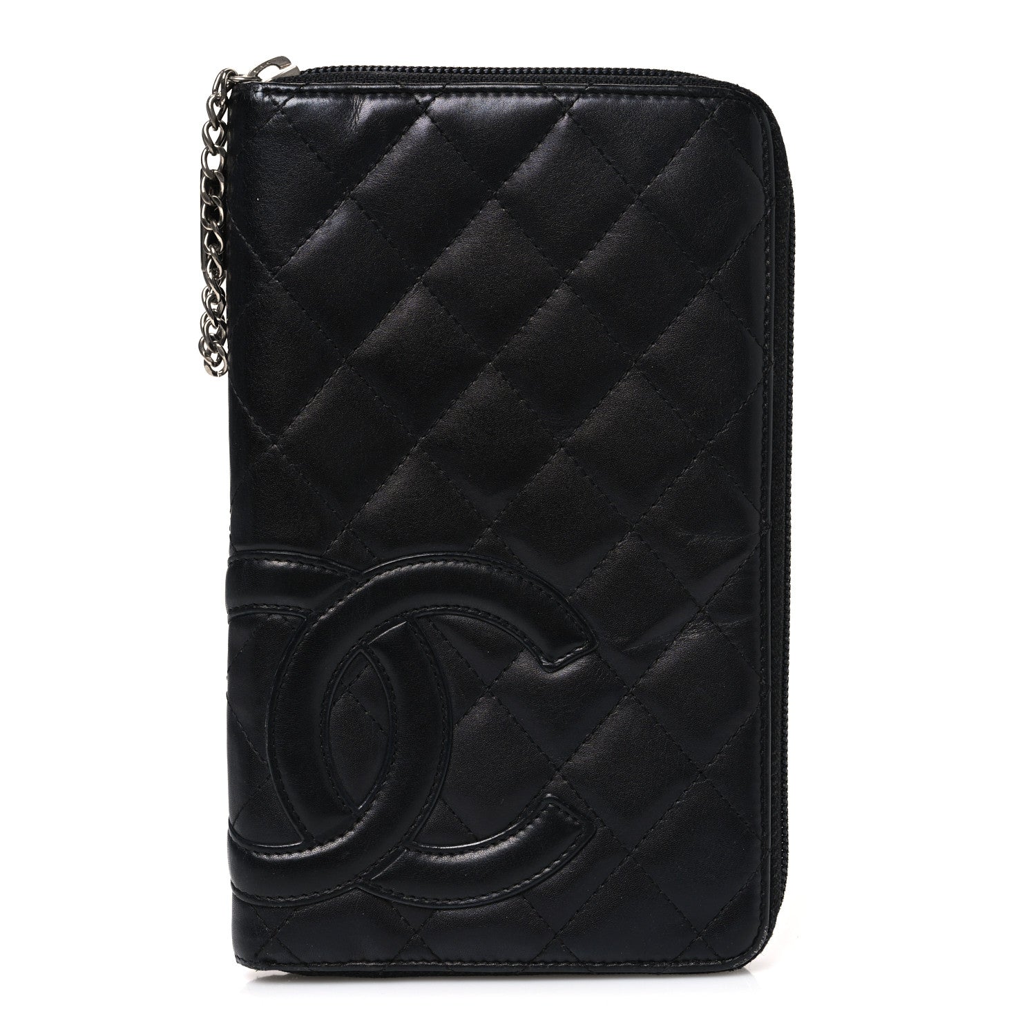 Chanel Calfskin Cambon Zip Around Organizer Wallet Black 1 of 9