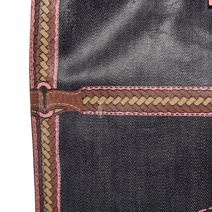 Fendi Coated Canvas Calfskin Romano Selleria Borghese Print Special Shopping Tote Blue Rosa 13 of 22