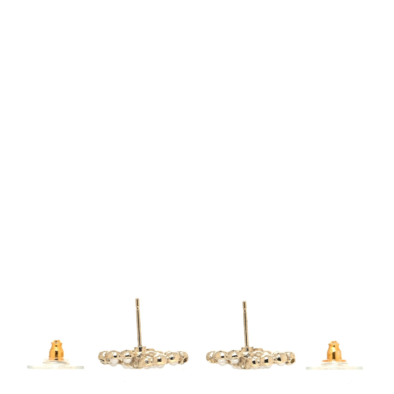Chanel Pearl Crystal CC Earrings Gold 3 of 4