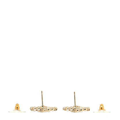 Chanel Pearl Crystal CC Earrings Gold 3 of 4