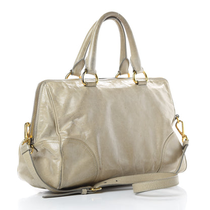 Prada Vitello Shine Shopping Satchel Cammeo 3 of 17