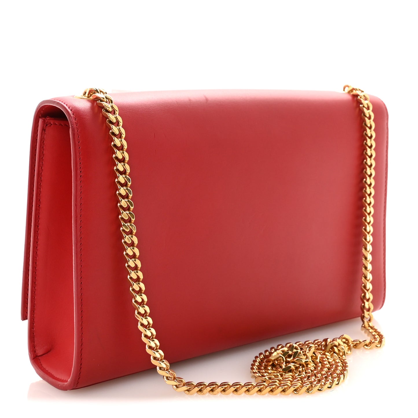 Smooth Calfskin Medium Classic Monogram Kate Tassel Satchel Lipstick Red