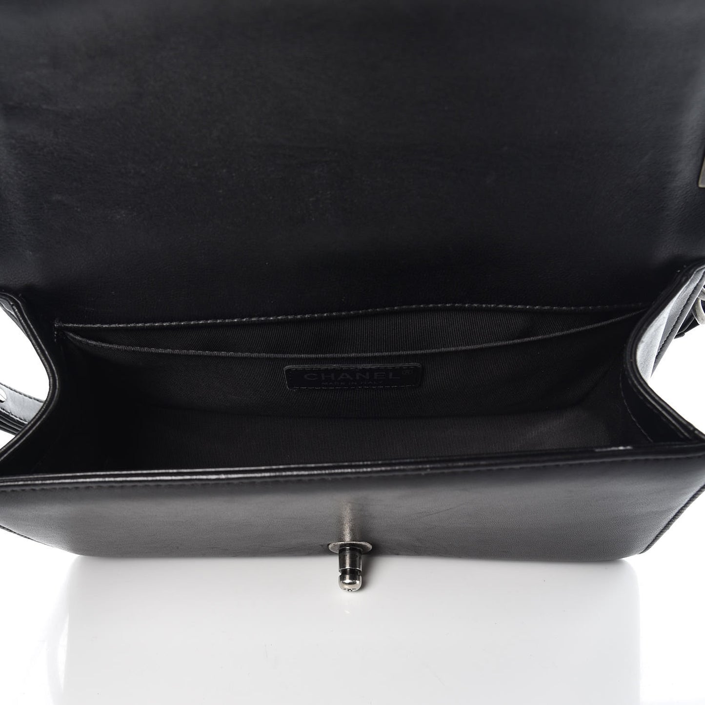 Lambskin Quilted Medium Boy Flap Black