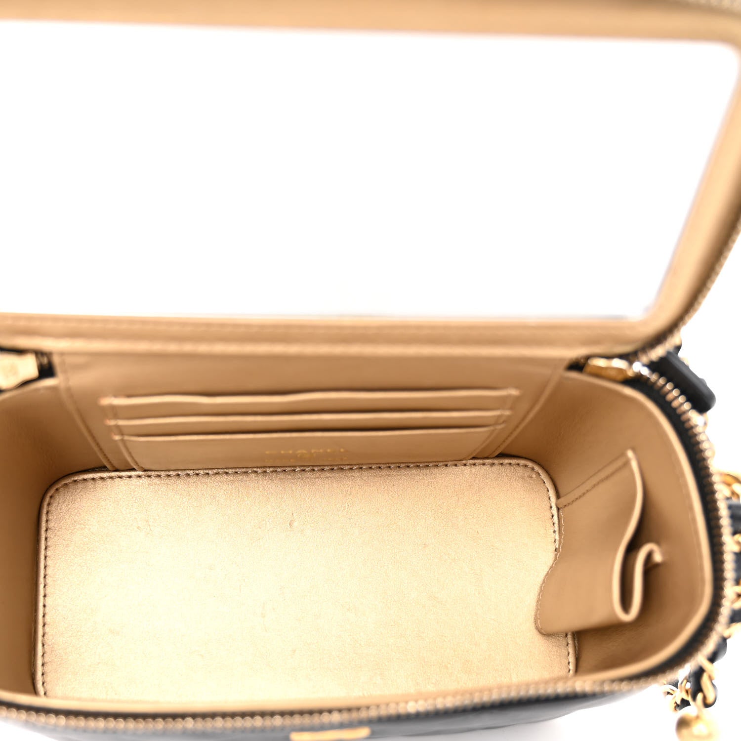 Chanel Lambskin Quilted Small Pearl Crush Vanity Case With Chain Black 5 of 10