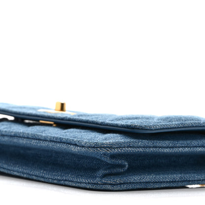 Chanel Denim Quilted CC Pearl Crush Wallet on Chain WOC Blue 11 of 11