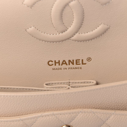 Chanel Caviar Quilted Medium Double Flap Beige 9 of 12