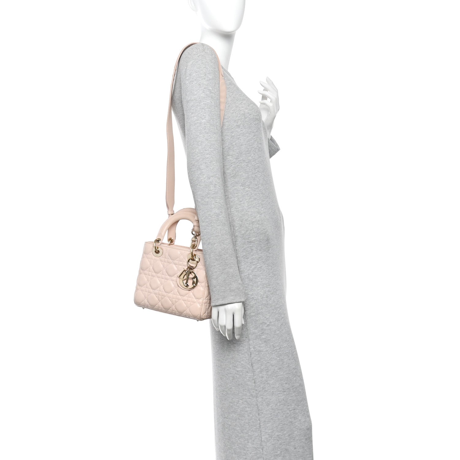 Christian Dior Lambskin Cannage Small Lucky Badges My Lady Dior Light Pink 2 of 15