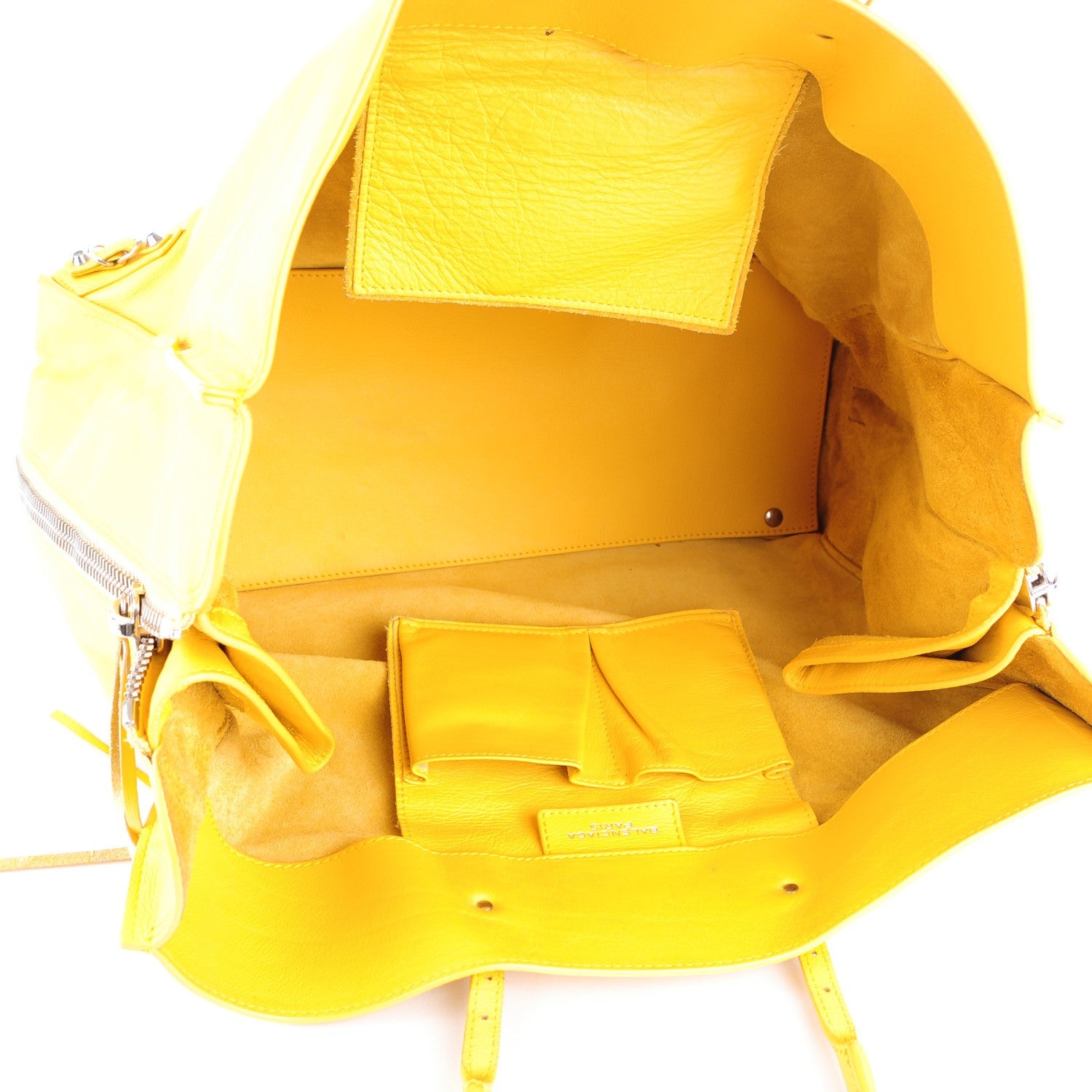 Balenciaga Supple Calfskin Papier A4 Zip Around Tote Jaune Soleil 5 of 8