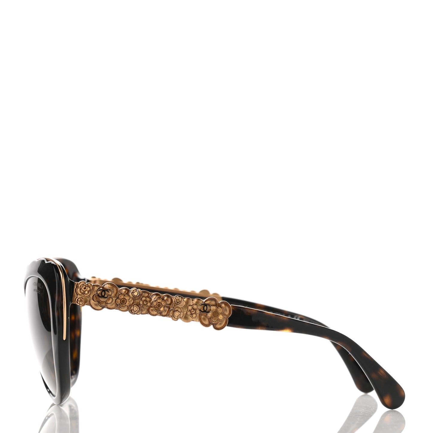 Acetate Polarized Bijou Cat Eye Sunglasses 5354 Black