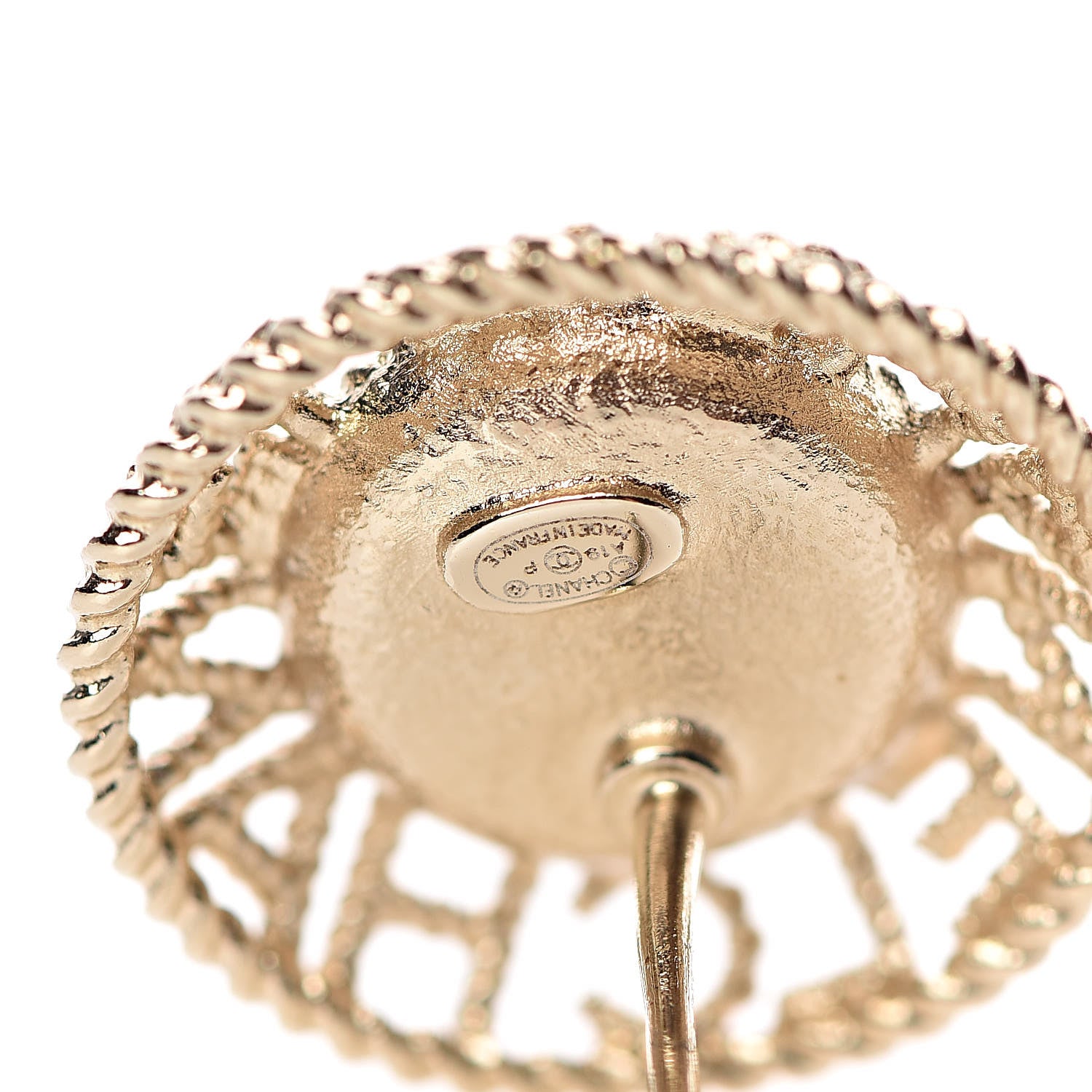 Chanel Pearl CC Round Earrings Gold 4 of 5